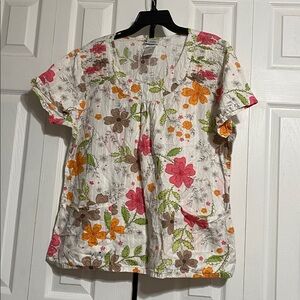 Cherokee Studio cotton smock top shirt size XL